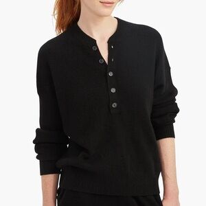 Cashmere Ribbed Henley Sweater